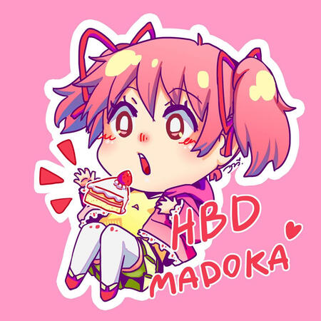 sd color charater HBD madoka